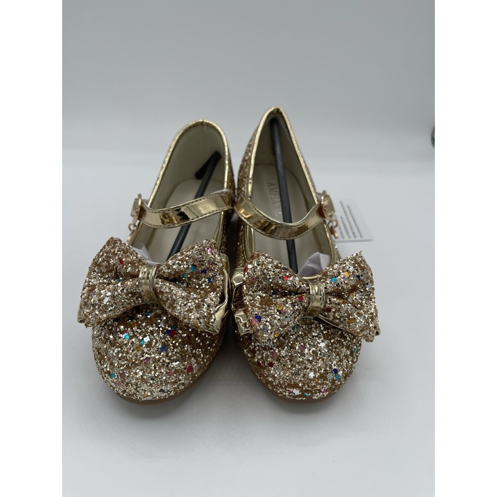 Little Kid Girl Glitter Princess Low Heel‎ Fancy Party Dress Up Shoes Size 7